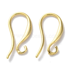 Brass Earring Hooks, Cadmium Free & Lead Free, Real 24K Gold Plated, 20 Gauge, 14x14.5x0.8mm, Hole: 1.6mm, Pin: 0.8mm(KK-F880-19G)