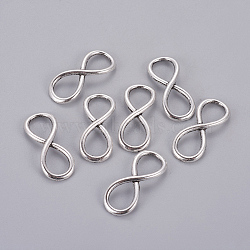 Tibetan Style Alloy Infinity Links connectors, Cadmium Free & Nickel Free & Lead Free, Antique Silver, 12x30x2mm, Hole: 12x8mm(X-TIBE-30148-AS-NR)