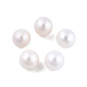 Natural Pearl Beads, No Hole/Undrilled, Round, Floral White, 8.5~9mm