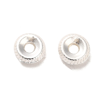 Alloy Spacer Beads, Long-Lasting Plated, Saucer Beads, Silver, 5x2mm, Hole: 1.2mm