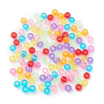 Plastic Beads, Faceted, Barrel, Mixed Color, 9x6.5mm, Hole: 4.2mm, about 1800pcs/500g