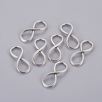 Tibetan Style Alloy Infinity Links connectors, Cadmium Free & Nickel Free & Lead Free, Antique Silver, 12x30x2mm, Hole: 12x8mm