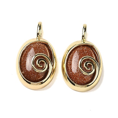 Golden Oval Goldstone Pendants