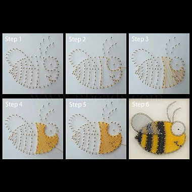 Bienenmuster DIY String Art Kit Sets(DIY-F070-08)-6