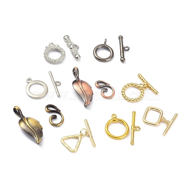 Mixed Color Mixed Shapes Brass Toggle Clasps