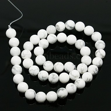 Synthetical Howlite Round Bead Strands(G-N0042-8mm-05)-2