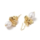 Boucles d'oreilles pendantes en forme de fleur en perles d'imitation ABS(EJEW-F288-21G)-3
