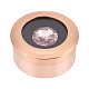 круглая шкатулка с бриллиантами из нержавеющей стали(CON-WH0089-15RG)-1