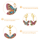 5Pcs Colorful Full Rhinestone Butterfly Pendant Keychain(KEYC-PH01489)-4