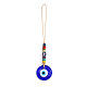 Flat Round with Evil Eye Glass Pendant Decorations(EVIL-PW0002-04A)-1