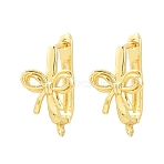 Brass Hoop Earring Findings, Bowknot, with Loop, Long-Lasting Plated, Lead Free & Cadmium Free, Golden, 23.5x13.5x13.5mm, Hole: 2mm, Pin: 1.1mm(KK-CBA5558-02G)