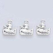 Tibetan Style Alloy Pendants, Cadmium Free & Lead Free, Duck, Antique Silver, 18.5x15.5x3.5mm, Hole: 2mm, about 268pcs/500g(TIBE-R316-035AS-RS)