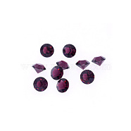 Glass Rhinestone Cabochons, DIY Accessories for Jewelry Pendant Making, Birthstone Color Style Rhinestone, Diamond Shape, Amethyst, 5mm, 20pcs/bag(GLAA-TAC0005-5mm-02)