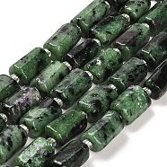 Natural Ruby in Zoisite Beads Strands, with Seed Beads, Faceted Column, 9~11x6~7.5x6~7.5mm, Hole: 1.2mm, about 30pcs/strand, 15.16~15.55 inch(38.5~39.5cm)(G-G068-A06-01)