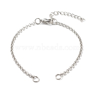 304 Stainless Steel Chain Bracelet Makings, with Lobster Claw Clasps & Chain Extender, Stainless Steel Color, 6-1/2 inch(16.5cm)(AJEW-JB00994)