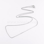 304 Stainless Steel Cable Chain Necklaces, with Lobster Claw Clasps, Stainless Steel Color, 18 inch(46cm)(NJEW-JN01526-02)