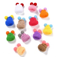 Handmade Wool Woven Hat Decoration, DIY Craft Decoration, Mixed Color, 38x33x19mm(WOVE-K002-02)