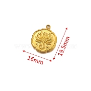 Stainless Steel Pendant, Golden, Flat Round with Constellation Charm, Scorpio, 19.5x16mm(PW-WG21189-08)