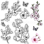 Custom PVC Plastic Clear Stamps, for DIY Scrapbooking, Photo Album Decorative, Cards Making, Stamp Sheets, Film Frame, March Cherry Blossom, 160x110x3mm(DIY-WH0439-0388)