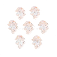 Luminous Resin Decoden Cabochons, Glow in the Dark Jellyfish, Pink, 11x7x3mm(RESI-K039-01D)