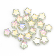 Electroplate Glass Beads, AB Color Plated, Star, Pale Goldenrod, 8x4mm, Hole: 1mm(RABO-PW0001-072O)
