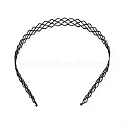 Hair Accessories Iron Hair Band Findings, Black, 18~20x130~135mm(OHAR-Q043-04)
