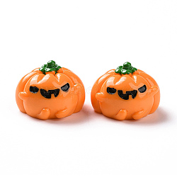 Halloween Opaque Resin Cabochons, 3D Pumpkin Jack-O'-Lantern, Dark Orange, 19x27.5x26.5mm(RESI-D063-15C)