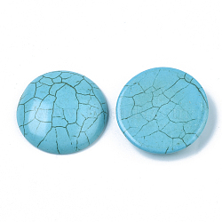 Synthetic Turquoise Cabochons, Dyed, Half Round/Dome, Sky Blue, 35x8mm(TURQ-S291-03M-01)