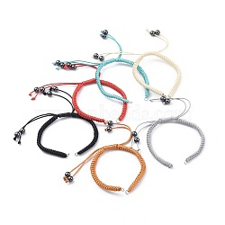 Adjustable Korean Waxed Polyester Cords Bracelet Making, with Non-Magnetic Synthetic Hematite Beads and Iron Jump Rings, Mixed Color, 7-1/8 inch~12 inch(18~30.5cm)(AJEW-JB00511)