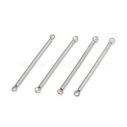 Tarnish Resistant 304 Stainless Steel Link Connectors, Column, Stainless Steel Color, 36x3x1.5mm, Hole: 1.8mm(STAS-Z034-15C-P)