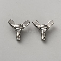 304 Stainless Steel Butterfly Wing Nut Screws, Stainless Steel Color, 25x26x11mm(DIY-WH0888-481A-P)