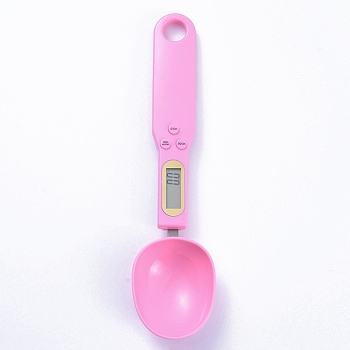 Electronic Digital Spoon Scales, 500g/0.1g Accurate Weighing Teaspoon Scale, with LCD Display, with Electronic, Pink, 233x57.5x20.5mm