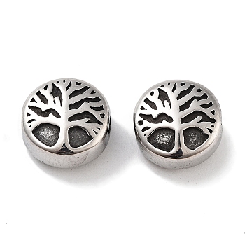 Column 304 Stainless Steel  Beads, Antique Silver, Tree, 10x5.5mm, Hole: 2mm