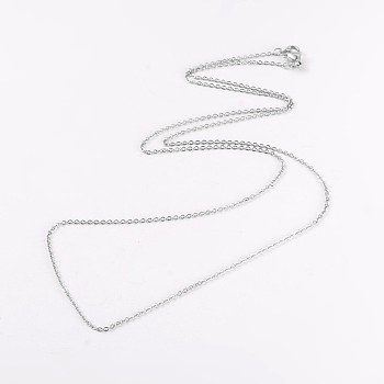 304 Stainless Steel Cable Chain Necklaces, with Lobster Claw Clasps, Stainless Steel Color, 18 inch(46cm)