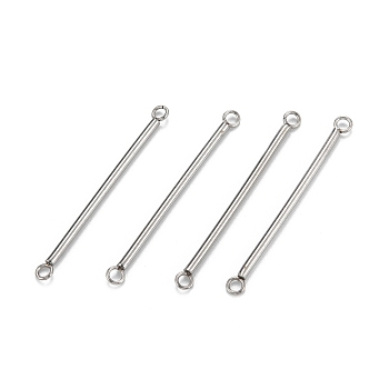 304 Stainless Steel Link Connectors, Column, Stainless Steel Color, 36x3x1.5mm, Hole: 1.8mm