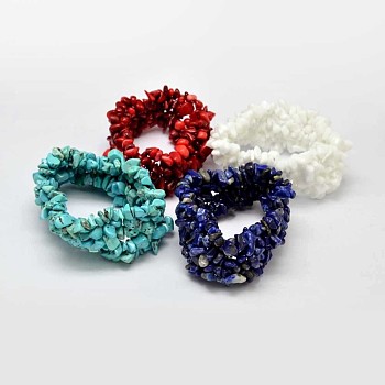 Natural Mixed Material Beaded Multi-strand Bracelets, 47x31mm