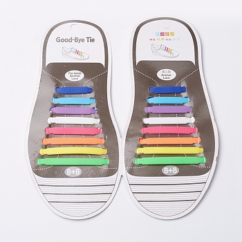 Good Bye Tie Shoelaces, Silicone Anchor Tieless Laces, for Adults, Colorful, 4.1cm/4.5cm/4.9cm/5.3cm/5.6cm/6.1cm/6.5cm/7.2cm, 1pair/bag