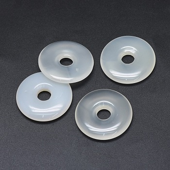 Natural Agate Pendants, Donut/Pi Disc, Donut Width: 13mm, 34x5~6mm, Hole: 8mm