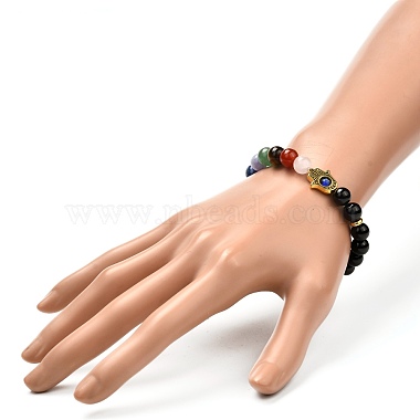 Hamsa Hand /Hand of Miriam with Evil Eye Bracelet(BJEW-JB06886)-3