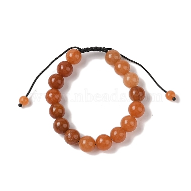 10mm Round Natural Red Aventurine Braided Bead Bracelets(BJEW-C067-01C-11)-2