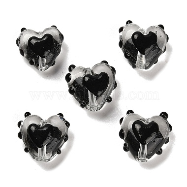 Black Heart Lampwork Beads