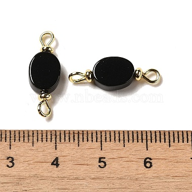Natural Black Onyx(Dyed & Heated) Connector Charms(FIND-C046-05G)-3