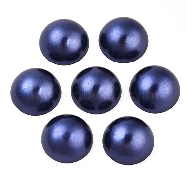 Prussian Blue Half Round ABS Plastic Cabochons