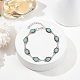 2Pcs Acrylic Imitation Turquoise Oval Link Chain Anklet(AJEW-AN0001-04)-7