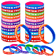 30Pcs 5 Colors Word HAPPY BIRTHDAY Silicone Cord Bracelets Set Wristband(BJEW-GF0001-14A)-1