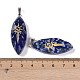 Dyed Natural Lapis Lazuli Gold Sun Pattern Pendants(G-L524-14P-06)-3