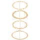 4Pcs 4 Style Alloy Curb & Cable & Paperclip & Herringbone Chain Bracelets Set for Men Women(BJEW-AN0001-13)-1