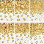 Brass Cabochons, Nail Art Decoration Accessories for Women, DIY Crystal Epoxy Resin Material Filling, Mixed Shapes, Golden, 1800pcs/box(MRMJ-OC0001-93G)