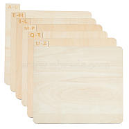Wood Divination Boards, Letter A~Z, Square, Blanched Almond, 30x32.5x0.3cm, 6pcs/set(WOOD-WH0042-07)