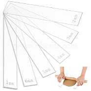 12Pcs 6 Style Transparent Acrylic Clay Press Board, Clay Craft Tools, Rectangle, Clear, 152x25x2~7mm, 2pcs/style(TOOL-BC0002-62)